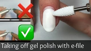 How to take off gel polish with efile and left nondominant hand  Nailcou secrets [upl. by Urata]