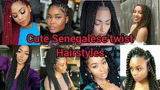 Cute Senegalese twist hairstyles  Twist braids hairstyles for black women  Twist styles 2024 [upl. by Trilby]