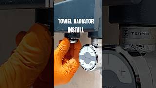 Installing a towel radiator with a digital thermostat element [upl. by Lamson]