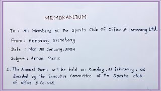 Memorandum  Memo  How to write a memorandum   Memo writing  Niftys English [upl. by Chaney]