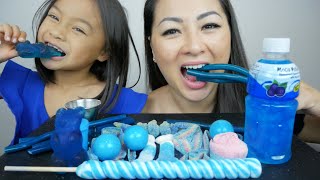 BLUE CANDY Party Cable Mukbang  NE Lets Eat [upl. by Scotney]