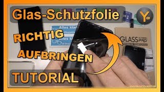 GlasSchutzfolie auf Smartphone Display aufbringen  Glasfolie Anleitung Tutorial [upl. by Sacksen998]