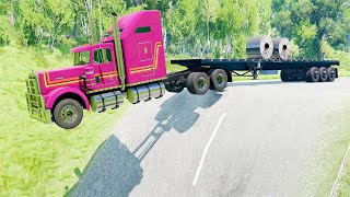 Mobil vs Giant Pit 19  BeamNG Drive [upl. by Eustace]