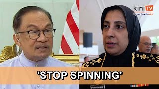 Dont blame Agong for Pardons Board decision Latheefa tells Anwar [upl. by Etteuqaj]