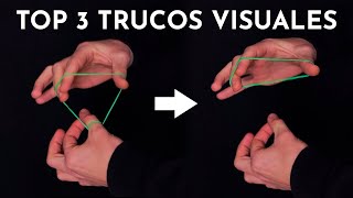 TOP 3 TRUCOS VISUALES  Magia con gomas elásticas [upl. by Agostino]