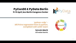 Sylvain Marié pythonm5p  M5 Prime regression trees in python compliant with scikitlearn [upl. by Rowley]