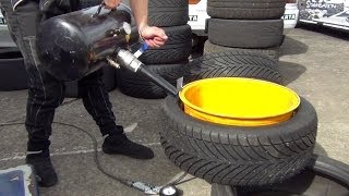 Bead blaster tire seater Bazooka  DEMO [upl. by Bent]