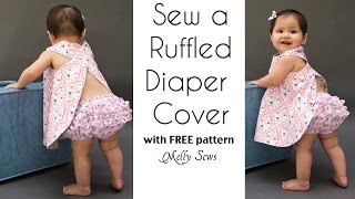 How to Sew a Ruffle Diaper Cover  Ruffled Baby Bloomers [upl. by Sillig]