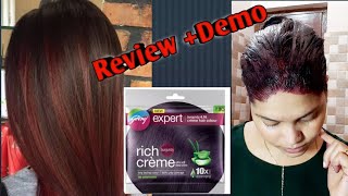 New Godrej Expert Rich Creme Hair Color Review Demo  Get Burgundy Hair at Home ☝️ [upl. by Lenzi39]