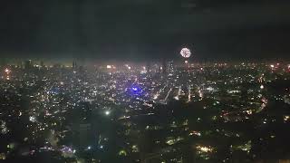 Hotel View Fireworks in Manila Philippines New Years Day 2023 [upl. by Bernette]