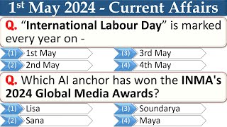 1st May 2024  Top 17 Current Affairs MCQ with Explanation in English [upl. by Naitsihc]