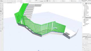 Archicad 21 Tut Geländer Ober Untergurt mit gleichmäßig aufgeteilten Geländerstäben [upl. by Enyalaj69]