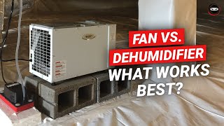 Crawl Space Fan vs Dehumidifier BeforeAfter  Do Crawl Space Fans Dry better than Dehumidifiers [upl. by Hiroshi]