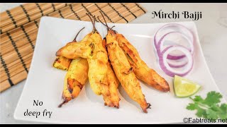 Mirchi bajji in Airfryer  No deep fry chilli bajji  Stuffed mirchi bajji [upl. by Poppy228]