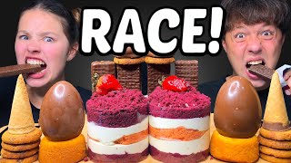 ASMR RACE CAKE CHOCOLATE EGG CHOCOLATE CANDY BARS MUKBANG EATING 먹방 Tati ASMR [upl. by Uria]