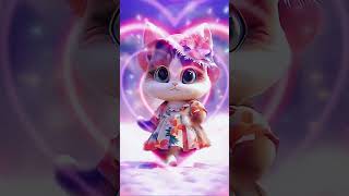 Cute Cat Dance shorts ytshorts cat ai dance animation real🧡🩷💜 [upl. by Ailaroc]