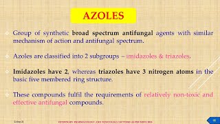 ANTIFUNGAL DRUGS AZOLESTRIAZOLES ETC BY DR N B SHRIDHAR 2262021 [upl. by Suravart]