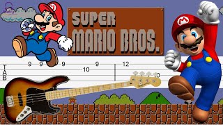 Super Mario Bros  Bass Tabs Tutorial [upl. by Dnaloy690]