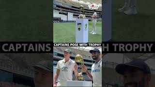 Jasprit BumrahPat Cummins pose with Border Gavaskar Trophy ahead of Perth Test  Sports Today [upl. by Asseralc733]