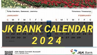 JK BANK CALENDAR 2024  Calendar 2024 [upl. by Norrat576]