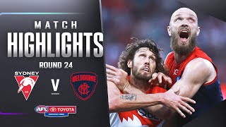 Sydney Swans v Melbourne Highlights  Round 24 2023  AFL [upl. by Sheffy]