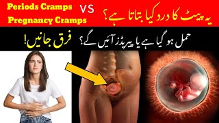 Period Cramps Vs Pregnancy Cramps in urduPeriods Pain Vs Pregnancy Pain EarlySymptoms of Pregnancy [upl. by Gnohp105]