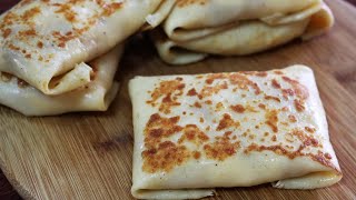 Receta de crepas para desayuno que se preparan muy fácil en una simple sartén 🍳😁🤤 [upl. by Nalloh858]