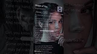 Ed Sheeran  Shape Of You Lyrics shorts lyrics [upl. by Bea]