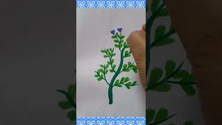 How to draw plant with flowers quickdrawing easydrawing music [upl. by Regor]