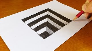 Very Easy How To Draw 3D Hole  Anamorphic Illusion  3D Trick Art on paper [upl. by Anhaj419]