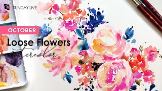 Stepbystep Tutorial on Painting Loose Flowers in Watercolour [upl. by Eiznikcm]