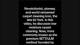 HWE pioneer and founder of the IICRC Ed York on revolutionary low moisture method [upl. by Nedyah]