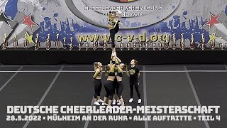 🥇 Deutsche CheerleaderMeisterschaft 2022 • Alle Auftritte • Teil 04 [upl. by Meesaw]