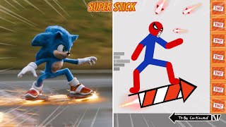 Sonic vs Stickman  Stickman Dismounting Highlight and Funny Moments 1 [upl. by Mable]