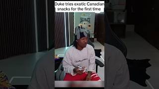 Duke tries exotic Canadian snacks for the first time👀 [upl. by Oidivo]