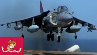 Attack aircraft AV8B Harrier II Vertical takeoff and vertical landing [upl. by Kassey539]