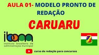 CARUARU  MODELO DE REDAÇÃO  Professor 12 Banca IBAM caruaru concursocaruaru redaçãoibam [upl. by Desirae165]