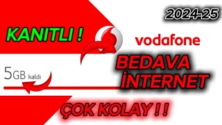 VODAFONE BEDAVA İNTERNET NASIL ALINIR20242025 KANITLI MUTLAKA İZLE [upl. by Aisad]