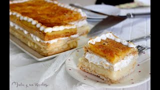 Tarta milhojas de crema merengue y yema😍UNA MARAVILLA [upl. by Yrolam]