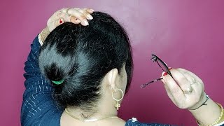 Simple 🥰Self Made Hairstyles  Everyday Hairstyles For Medium Hair With Lock Pin  Easy Hairstyles [upl. by Enyak]