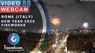 Capodanno 2024 a Roma Fuochi dartificio dalle webcam [upl. by Eecart752]