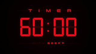 60 Min Digital Countdown Timer with Simple Beeps ⭕️ [upl. by Whitson401]