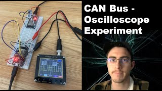 CAN Bus signals on a breadboard with ESP32 microcontroller and Oscilloscope [upl. by Gilud504]