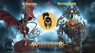 Age of Sigmar Battle Report Seraphon vs Khorne Coalesced vs Bloodlords [upl. by Novahc]