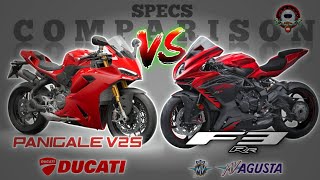 DUCATI PANIGALE V2S vs MV AGUSTA F3 RR SPECS COMPARISON [upl. by Annot]