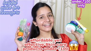 Only UNDER ₹100😱Best Skin care products  Affordable yet effective  teenagers must watch [upl. by Alexandro]