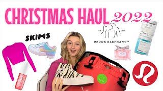 CHRISTMAS HAUL 2022 drunk elephant lululemon and more [upl. by Cheslie229]