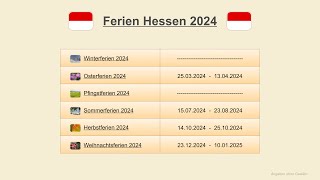 Ferien Hessen 2024 [upl. by Mulligan]