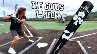 Hitting with the 2022 DeMarini The Goods 1piece  BBCOR Baseball Bat Review [upl. by Ahseryt]