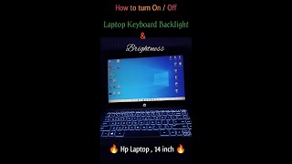 Laptop Keyboard Backlight Turn OnOff 🔥 Brightness 🔆 Short Cut Keys  Keyboard Light 😍 [upl. by Ailee]